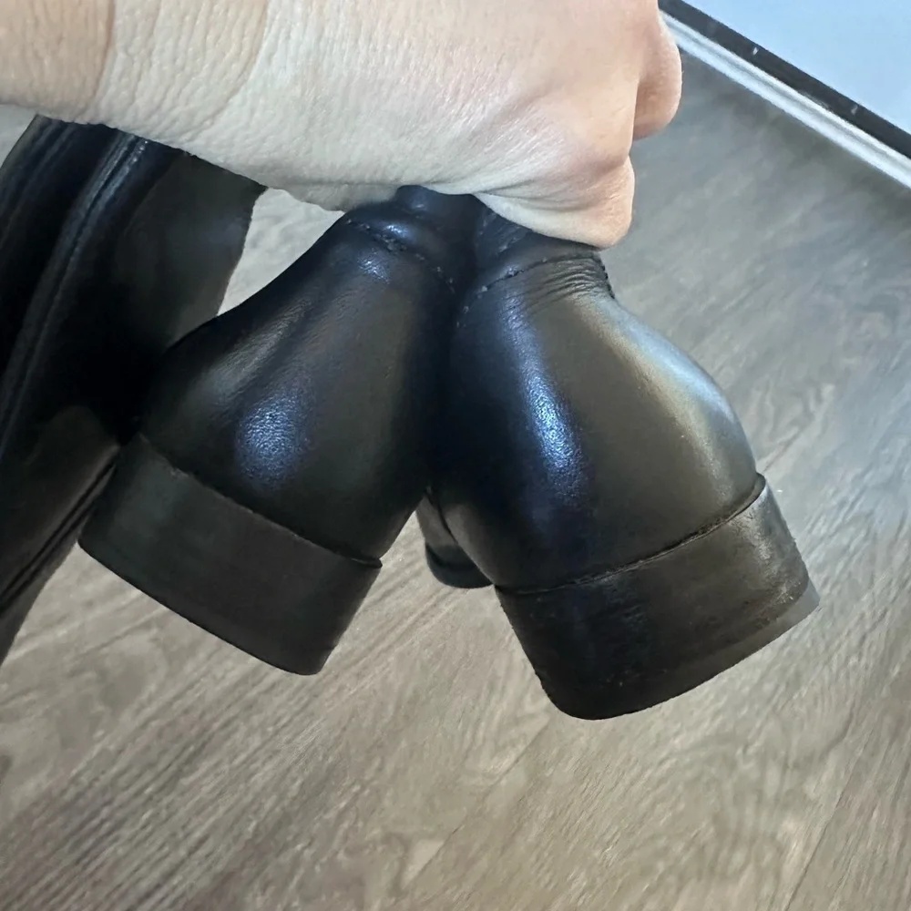 Frye Melissa Trapunto Black Leather Tall Riding/Equestrian Boot 8.5 size